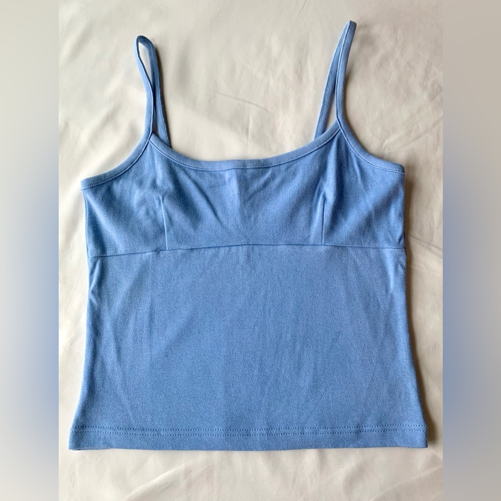 Y2K baby blue knit camisole